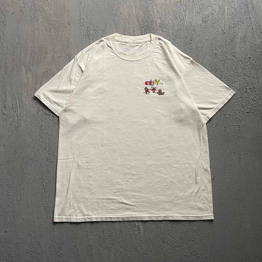 Vintage‎ eBay.ca Canada Shirt Mens XL White 2000sHockey Moose Beaver Graphic